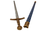 Réplique d'Épée Médiévale Française XIVe Siècle Fleur de Lys avec Fourreau Bleu – 109 cm