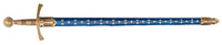Réplique d'Épée Médiévale Française XIVe Siècle Fleur de Lys avec Fourreau Bleu – 109 cm