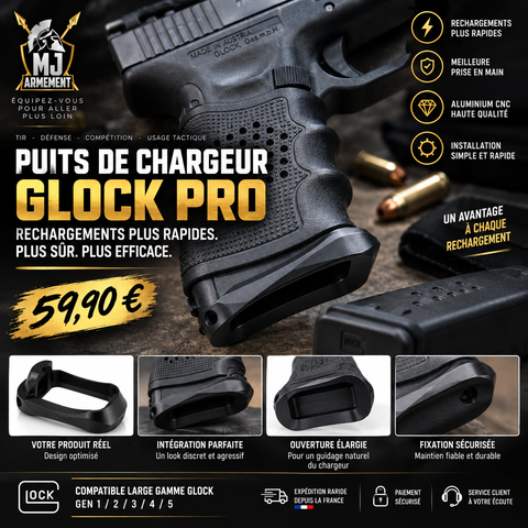 GLOCK GEN 1-5 PUIT DE CHARGEUR PRO EN ALU POUR Glock 17