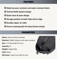 Sac de rangement pour casque balistique tactique