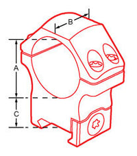 COLLIERS DE MONTAGE MEDIUM UTG - DIAMÈTRE 34 MM