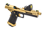 RÉPLIQUE GBB GAZ HI-CAPA 5.1 SPLIT GOLD / NOIR 1,0J + POINT ROUGE BDS
