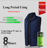 Gilet chauffant électrique 11 zones