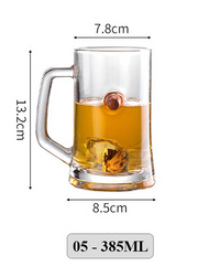 Pinte/Verre avec incrustation de balle- idéal cadeau