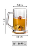Pinte/Verre avec incrustation de balle- idéal cadeau